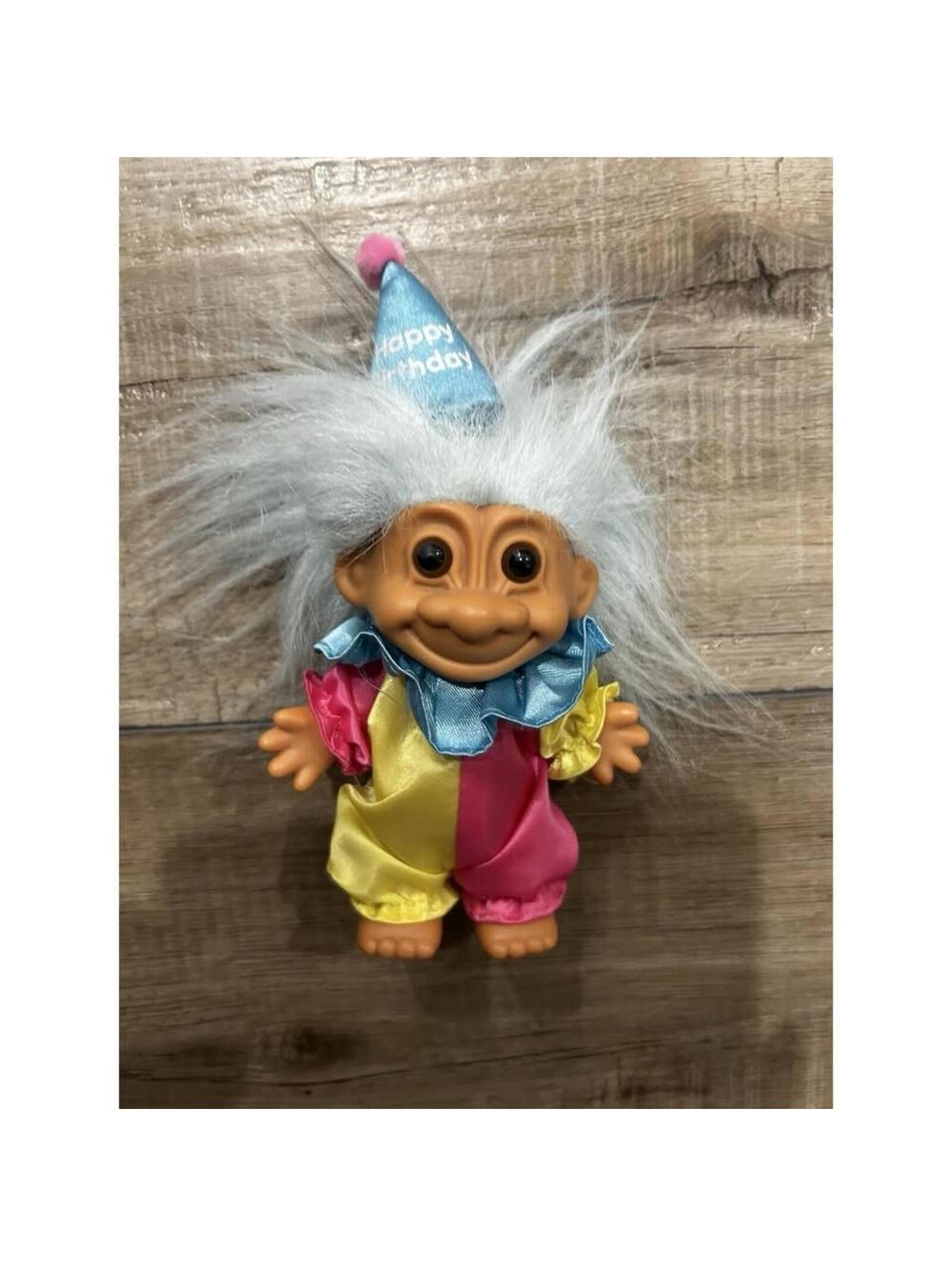 RARE Vintage RUSS TROLL HAPPY BIRTHDAY COMPLETE With HAT & Russ Sticker